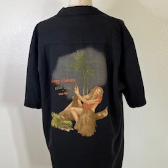 Tommy Bahama Silk Shirt Mens Size Medium Rock Star Island Style Hawaiian Girl - Picture 1 of 9